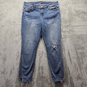 KUT from the Kloth Jeans Womens Size 14 Medium Wash Ankle Skinny Distressed